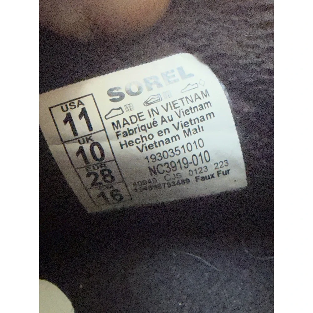 Sorel Snow Boots Black Whitney II Strap Waterproof Insulated NC3919-010 Kids 11
